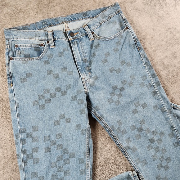 Levi's Other - Levis 511 Strong Mens size 36x30 Checkered Print Denim Jeans 5 Pocket